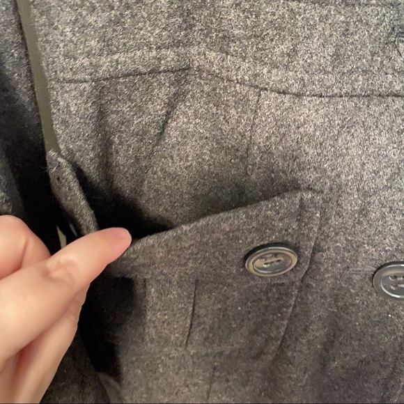 Tulle Nordstrom Dark Grey Button Down Pea Coat - Picture 2 of 6